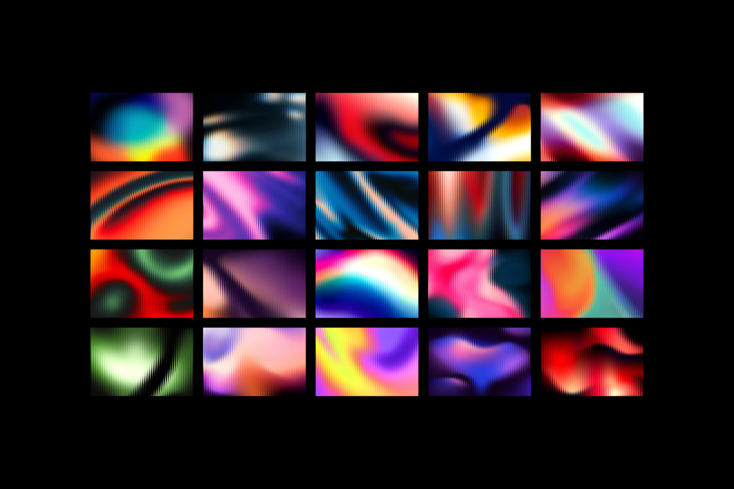 Vibrant abstract gradient backgrounds set for designers. Includes colorful graphics texture perfect for digital assets and creative design projects.