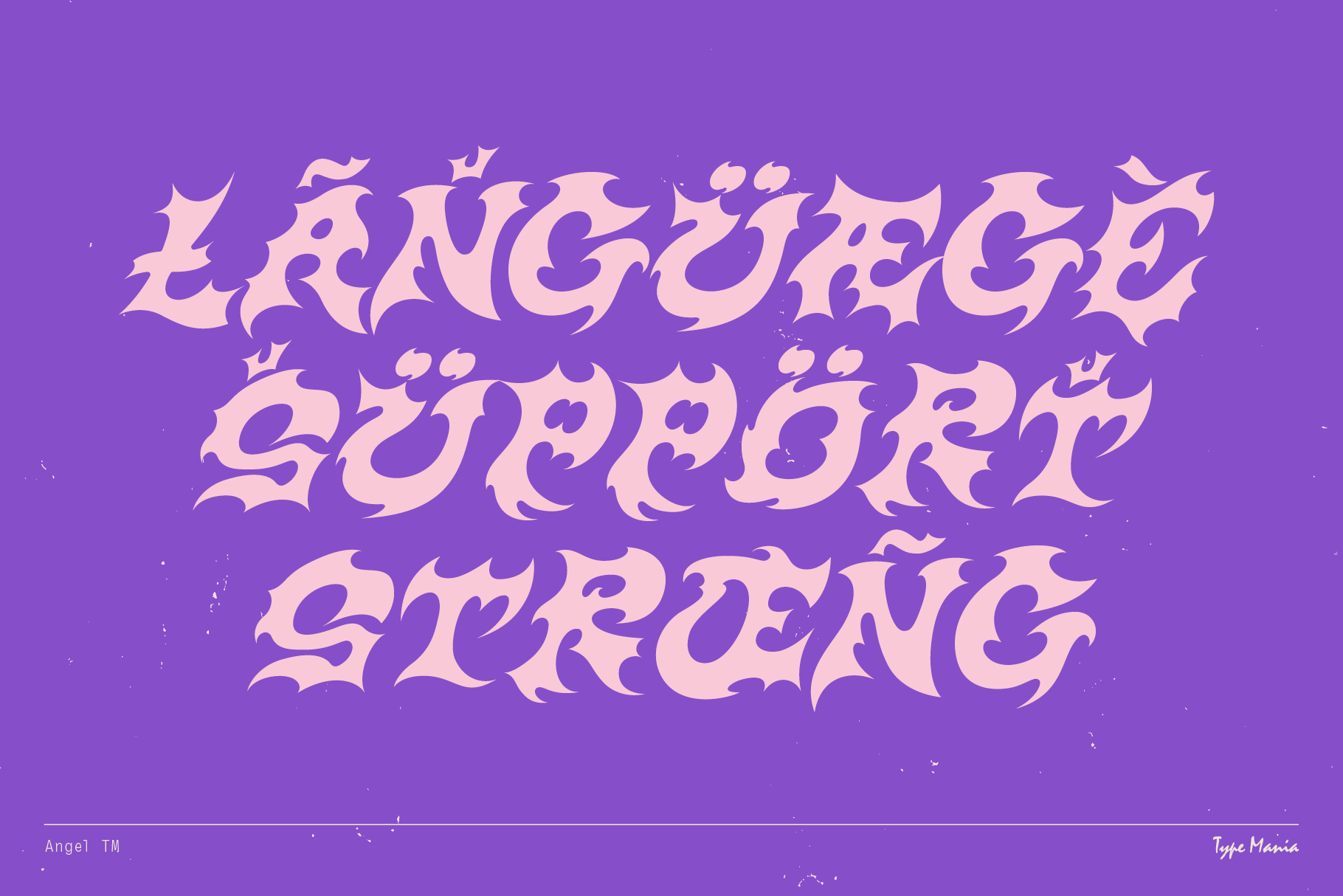 Zringetijee Supporter Steening ornamental text in pink on purple background