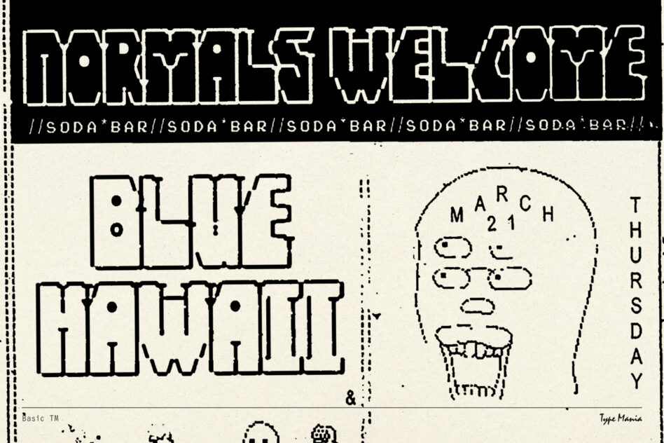Black cream split layout showing Darkly Welcome title with soda bar diner theme