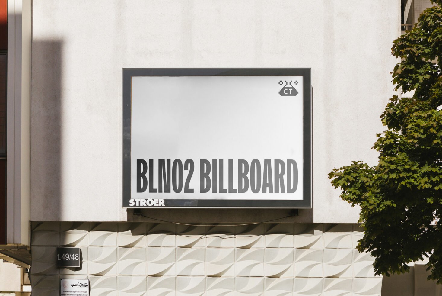 Outdoor billboard mockup on a textured urban wall useful for graphic designers creating realistic ad displays or promotional materials in templates.