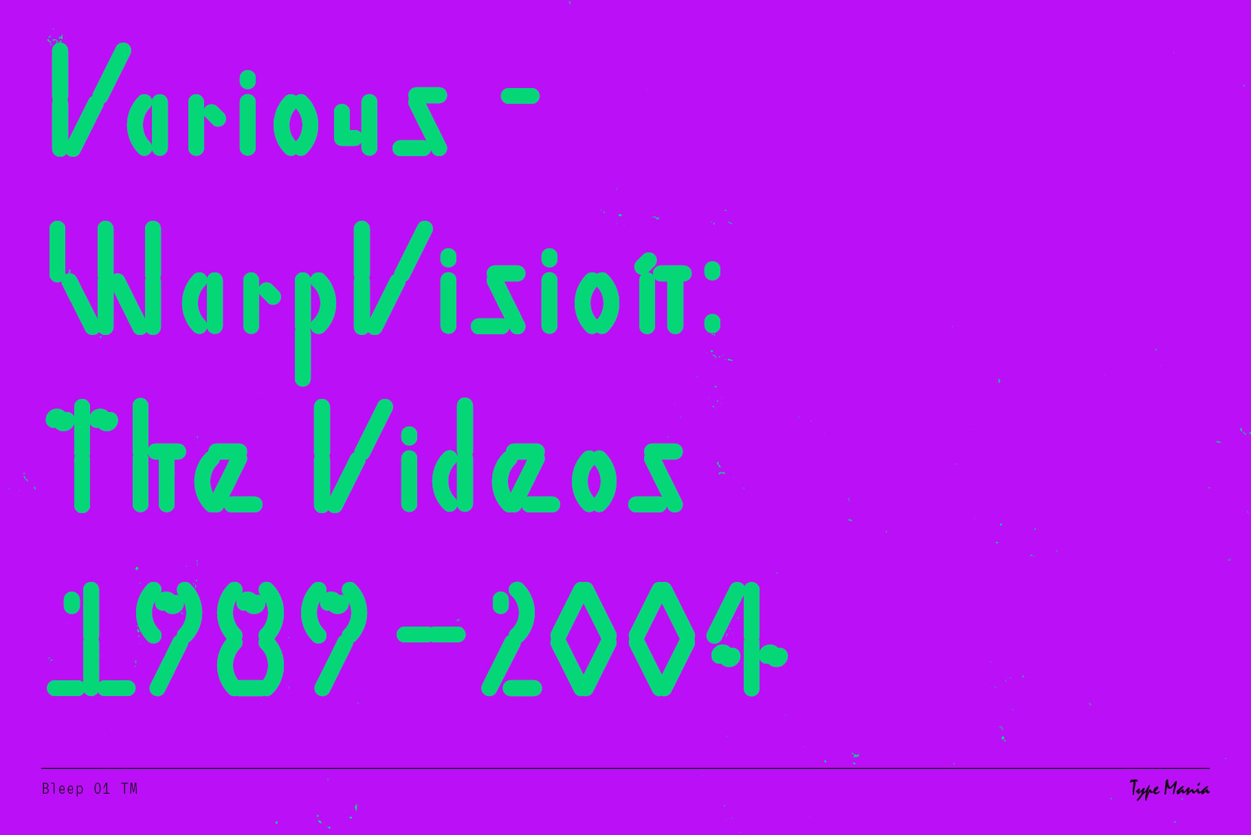 Bright magenta background with lime green retro text reading Various Warp Vision The Videos 1989 2004