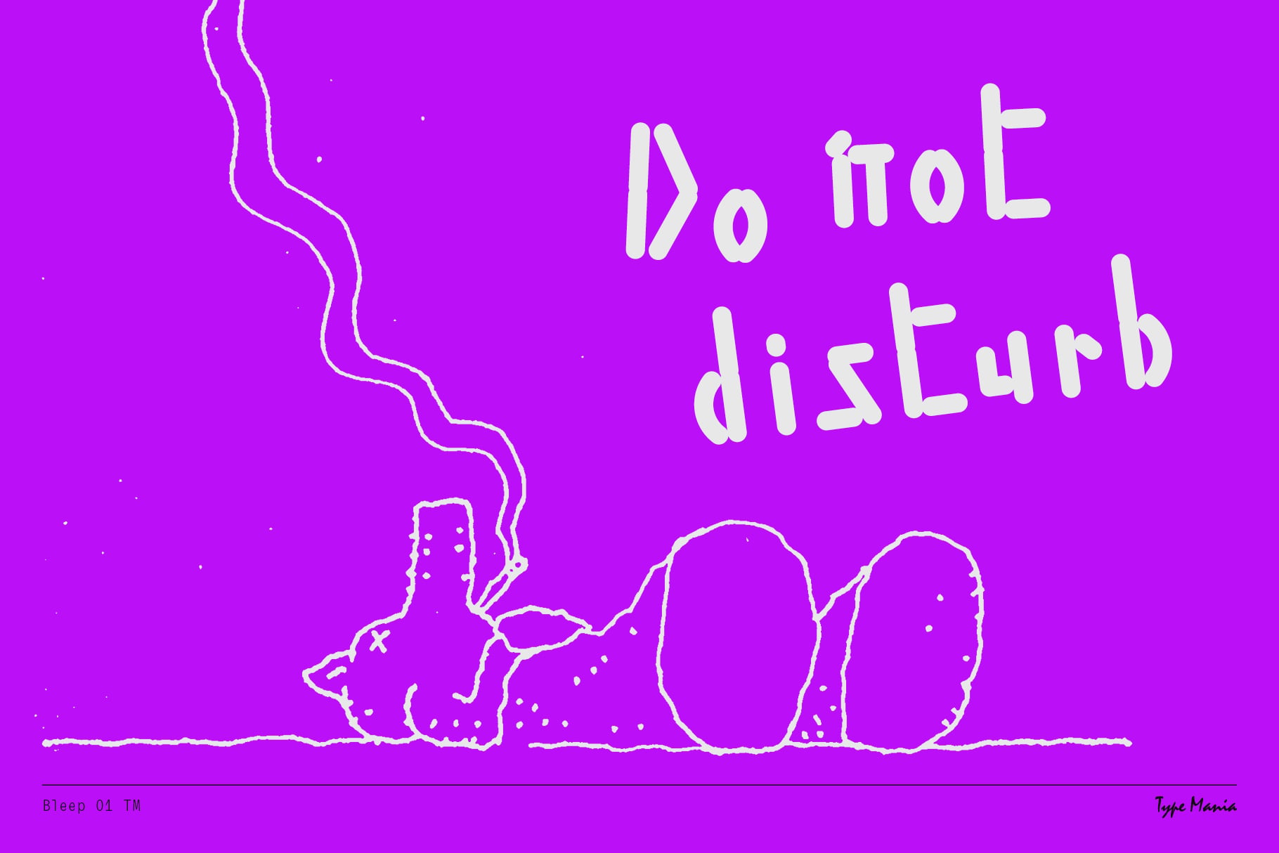 Neon outline cactus with Do not disturb message on hot pink