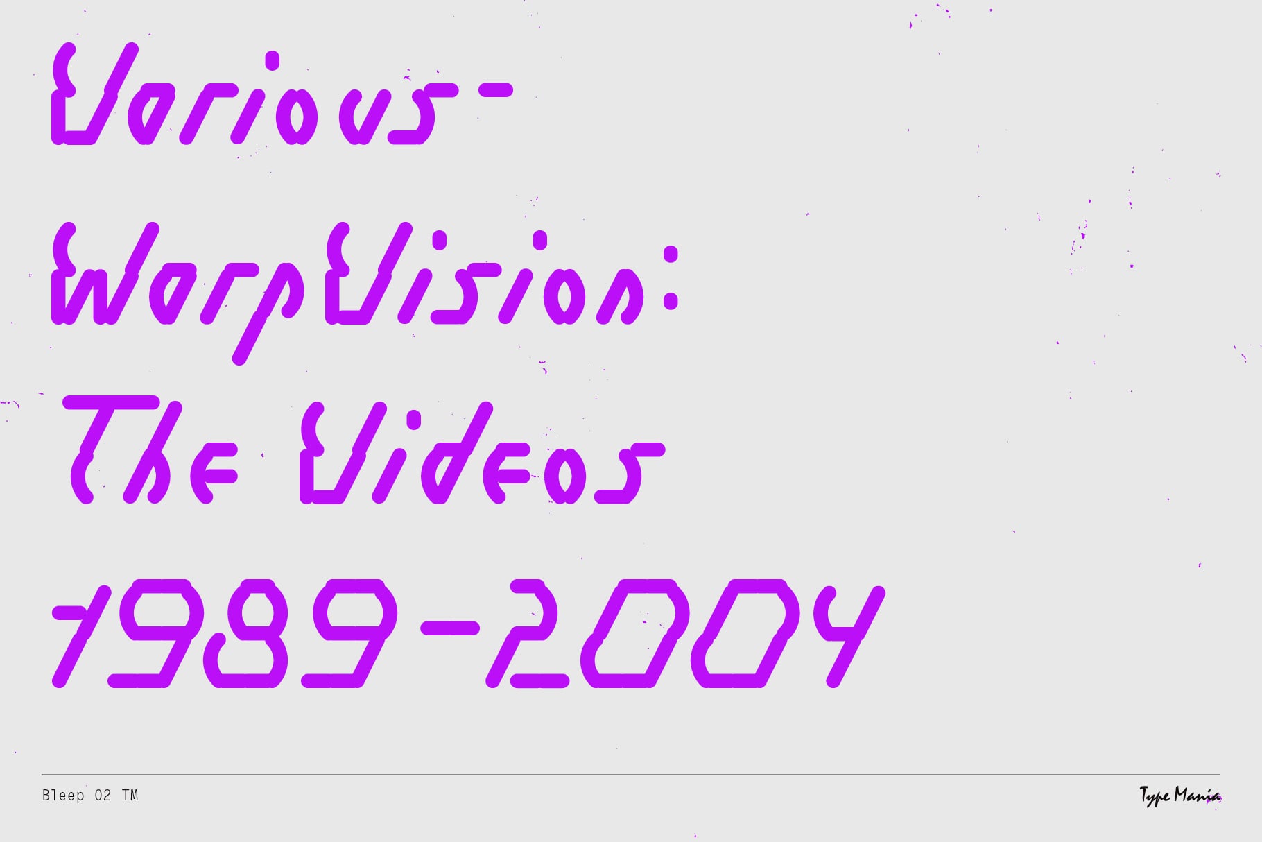Bold purple italic text reading Various Warp Vision The Videos 7989 2004