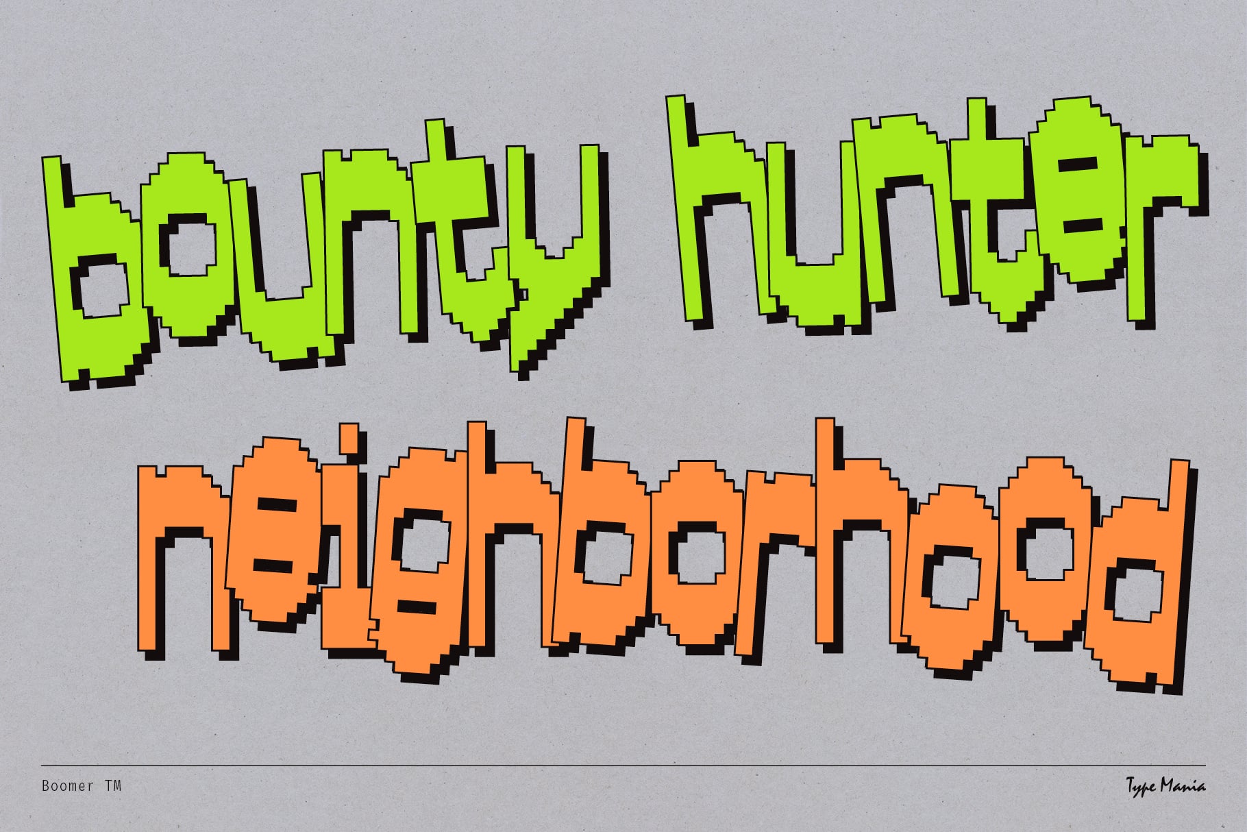 Neon green yellow text reads Booty Insertop lime orange text reads Maidoohood on gray background