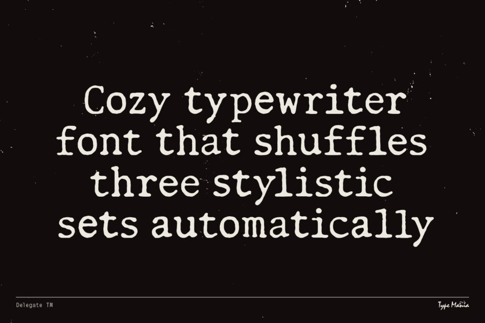 Slab serif font description text explaining three automatic stylistic set rotations