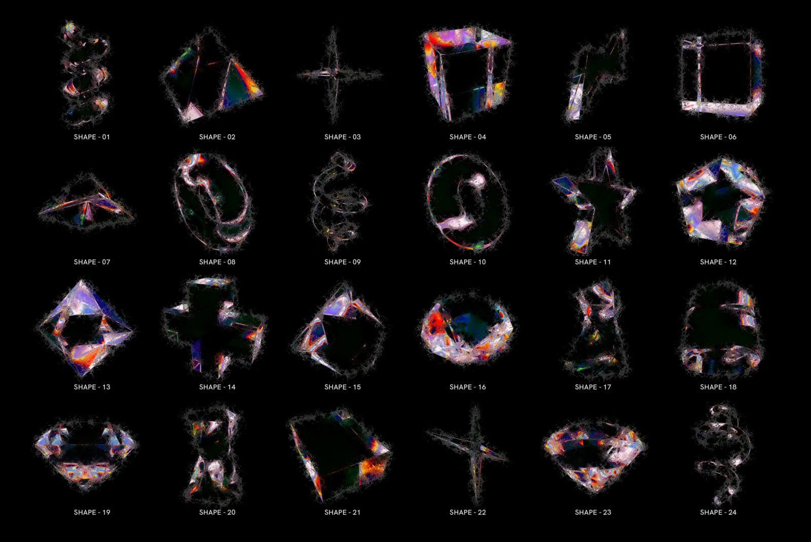 3D Distorted Glass Shapes, Texture Graphic | Supply.Family