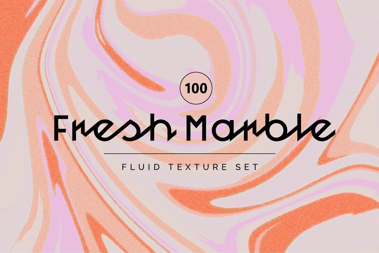 Marble texture set graphic featuring vibrant pink and orange fluid swirls. Ideal for designers seeking unique backgrounds and textures for creative projects.