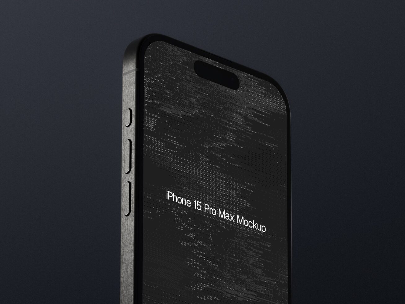 iPhone 15 Pro Max mockup showcasing sleek design on dark background ideal for digital assets designers SEO keywords mockups smartphone iPhone template