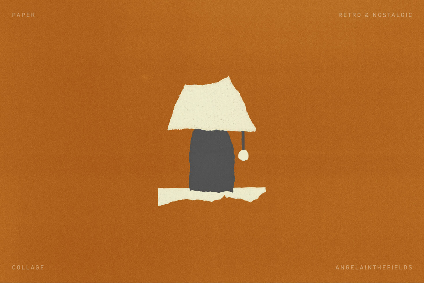 Retro paper collage design with earthy tones and abstract shapes. Ideal for designers seeking vintage aesthetics. Keywords: collage, retro, design asset.