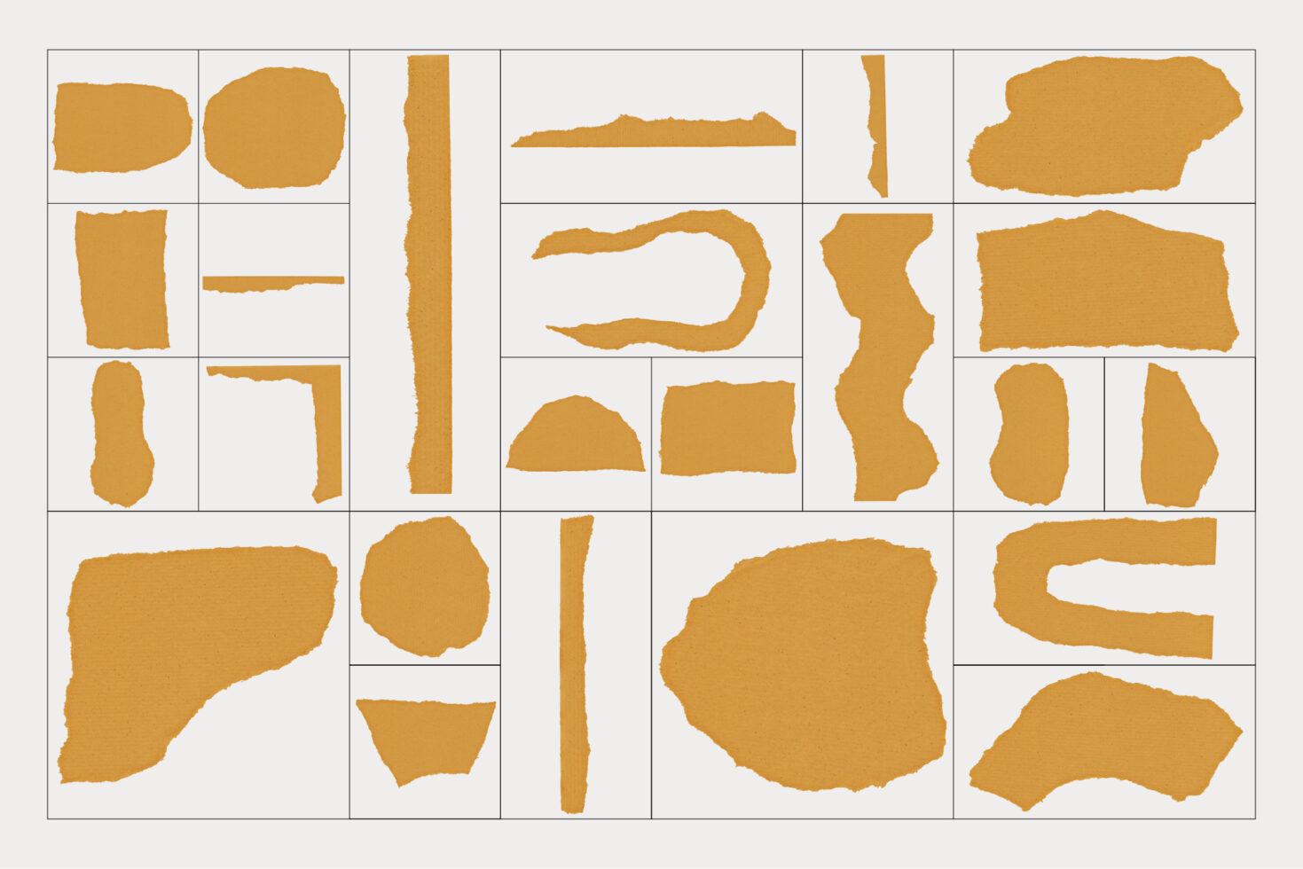 Yellow torn paper texture set in various shapes. Ideal for designers creating graphic elements, scrapbooking, digital collages, or mockups.