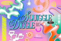 Squiggle Wiggle Part 2 clipart pack, colorful wavy forms, 122 assets, bright gradients