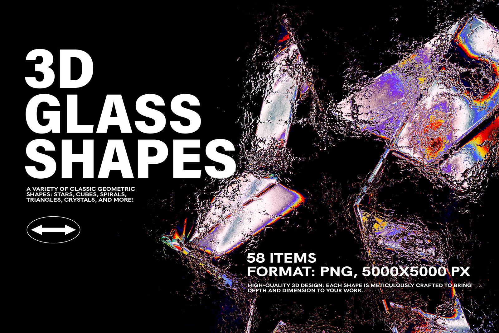 3D Distorted Glass Shapes, Texture Graphic | Supply.Family