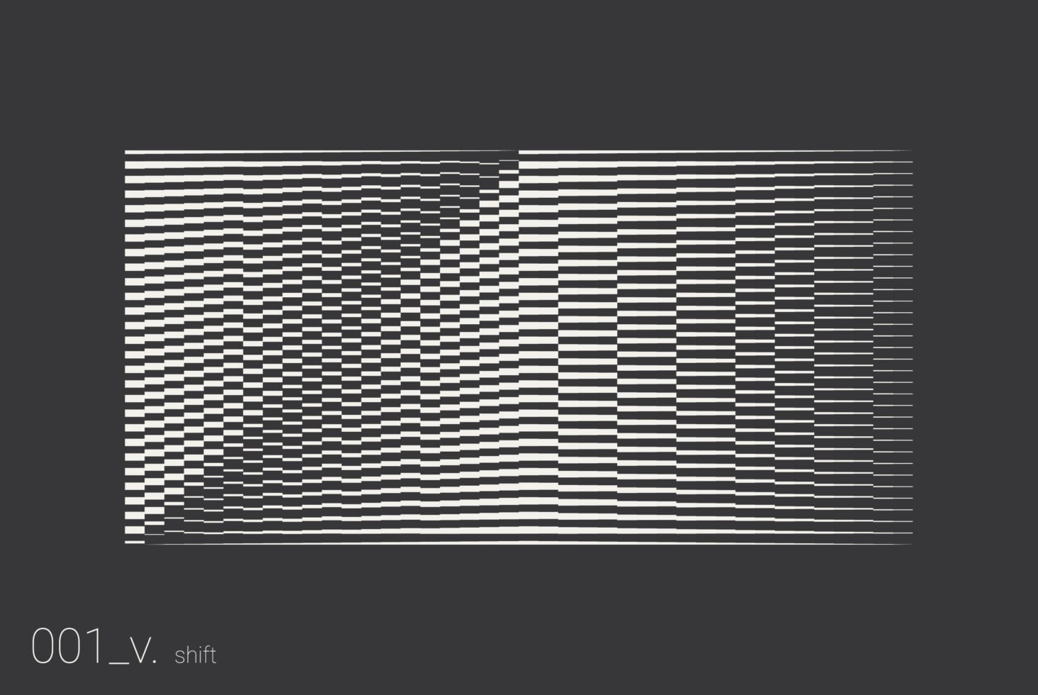 Horizontal striped pattern split by vertical checkerboard sections