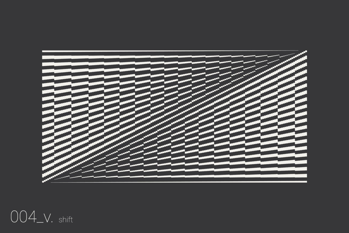 Staggered dashes forming perspective lines converging to right point