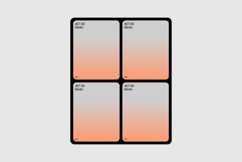 Minimalist design template featuring four quadrants with orange to gray gradient. Suitable for mockups and graphic designs for creative projects.