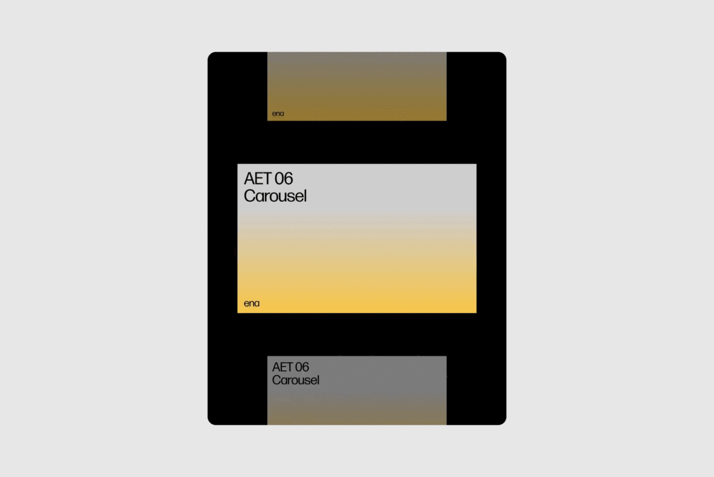 Minimal gradient carousel template with AET 06 branding. Ideal for modern graphic design projects and UI mockups. Trendy color transition.