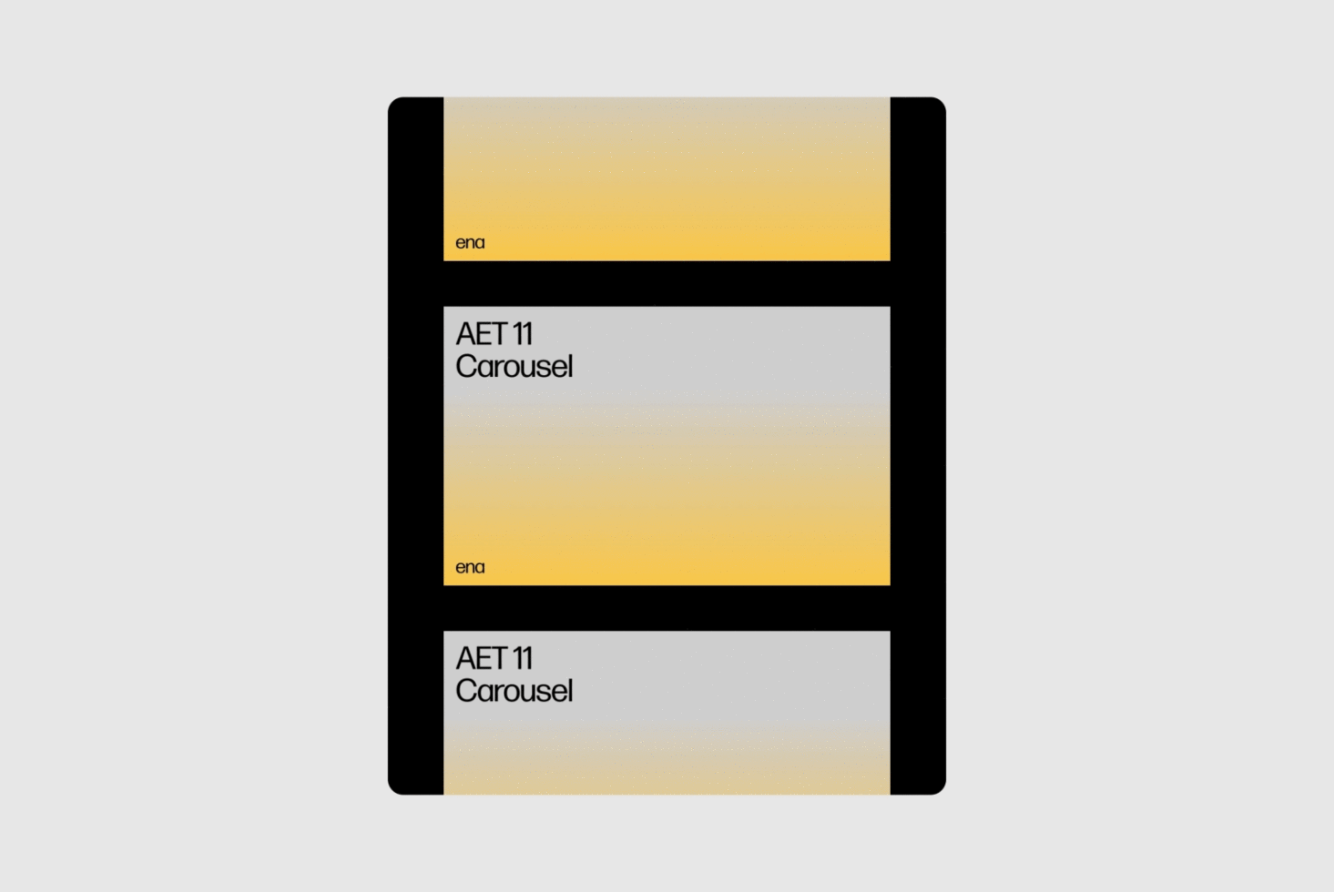 Minimalist template design featuring yellow and gray carousel layouts. Ideal for digital assets, mockups, graphics. Perfect for creative designers.