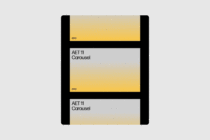 Minimalist template design featuring yellow and gray carousel layouts. Ideal for digital assets, mockups, graphics. Perfect for creative designers.