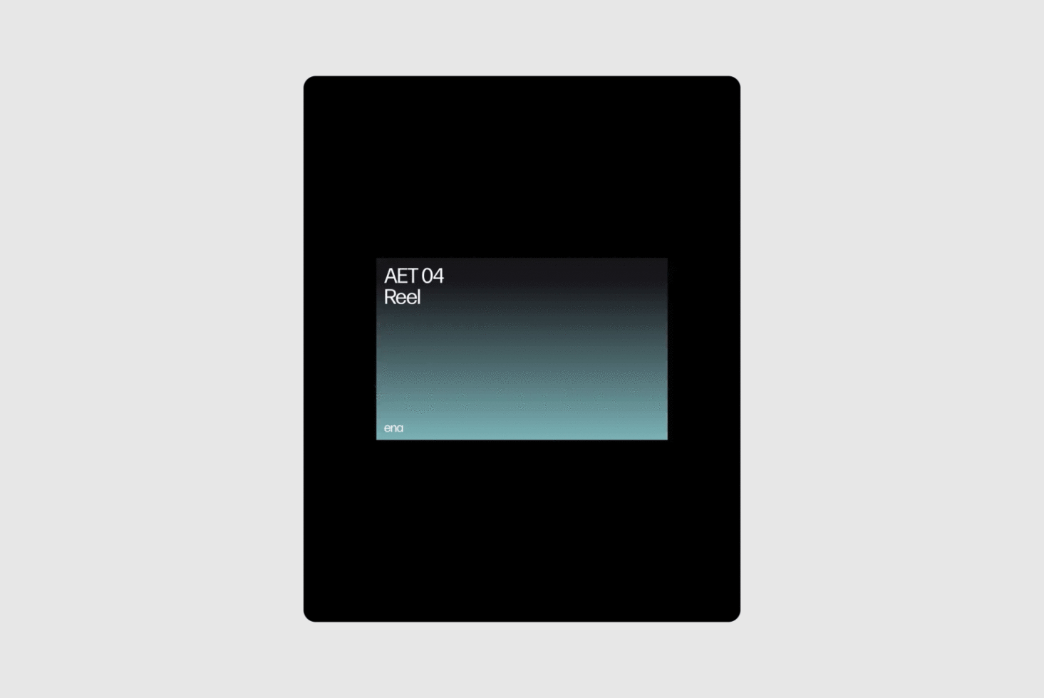 Gradient design template with text AET 04 Reel on a dark background for digital assets. Ideal for designers seeking modern mockups and vibrant graphics.