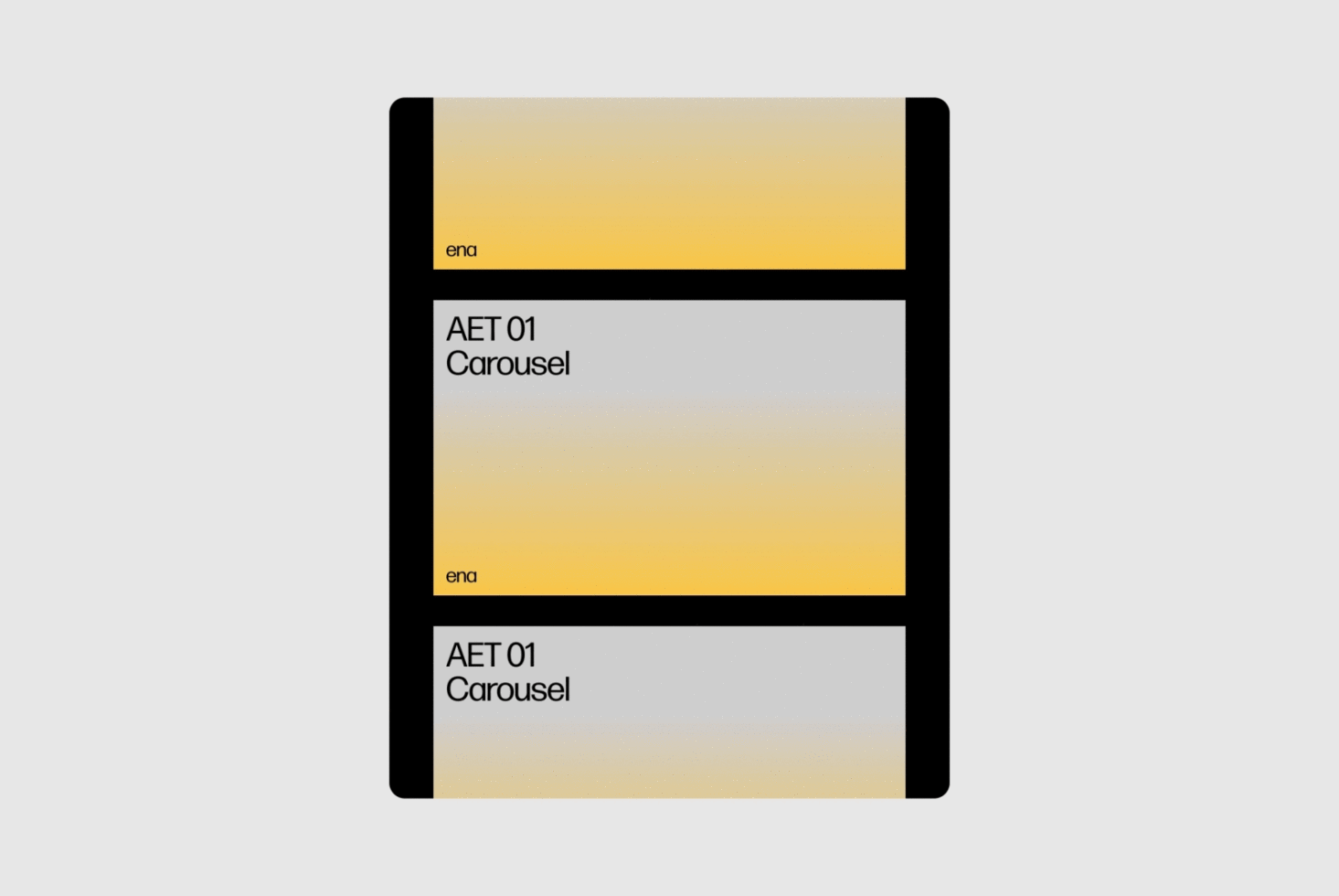 Minimalist carousel template design with gradient yellow background. Ideal for digital marketing and social media mockups for designers.