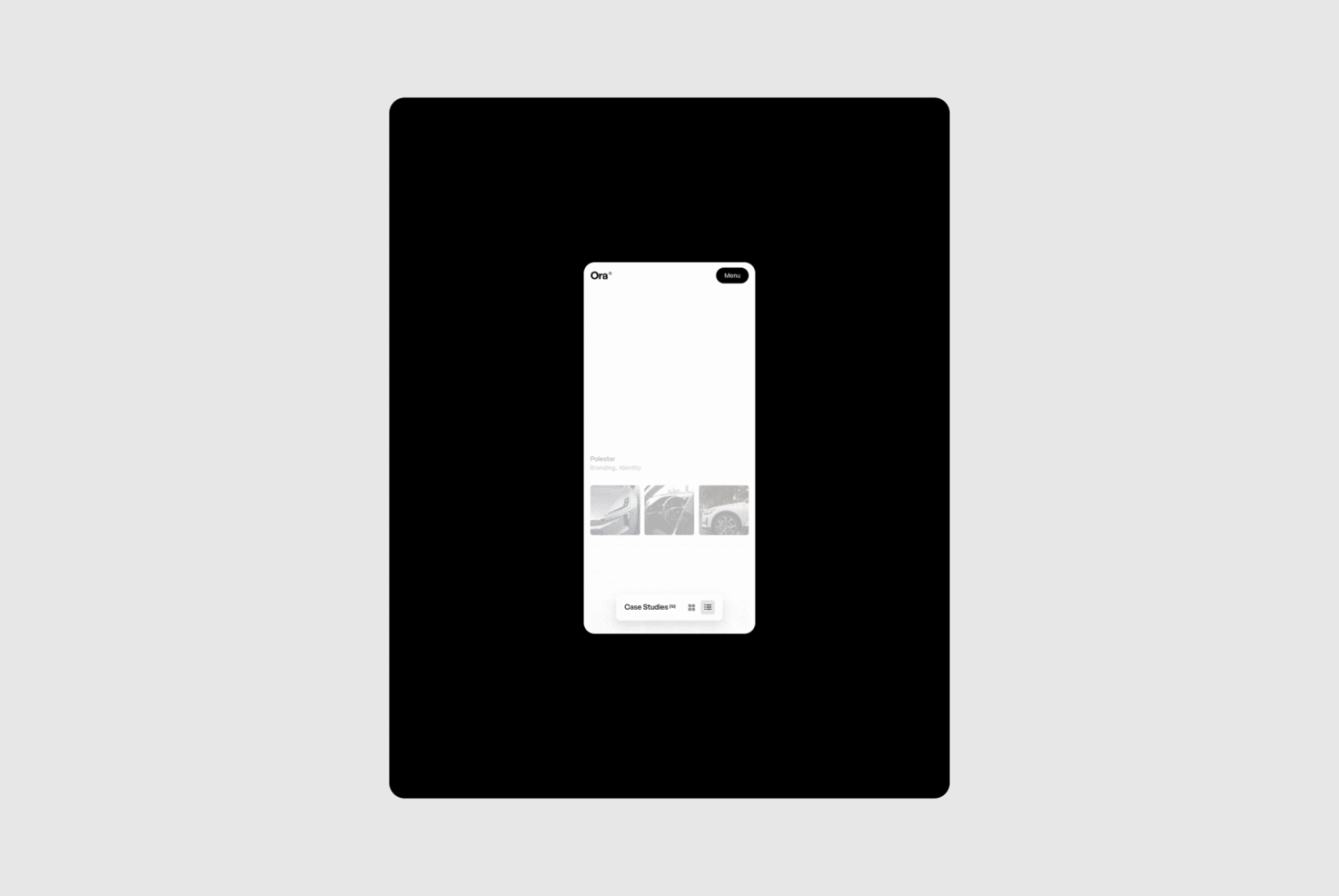 Minimalist mobile mockup design with a clean interface showcasing website layout for branding and identity projects; ideal for designers seeking modern templates.