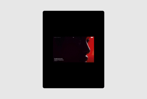 Minimalist web design mockup featuring a profile silhouette with red accents. Perfect for showcasing branding templates and enhancing creative projects.