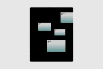 Gradient header set in teal grey tones on black background ideal for web templates UI design and graphics. Perfect for designers seeking modern aesthetics.