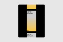 Mobile carousel mockup with yellow gradient bars between white card layouts