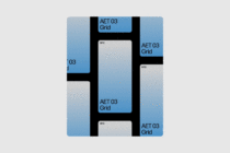 AET 03 Grid template with blue gradient blocks and black dividers. Ideal for web design or UI mockups. Professional graphic asset for designers.