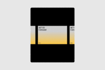 Horizontal layout of AET 03 Carousel card showing gradient from light to bright yellow