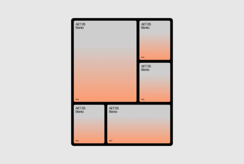 Abstract orange gradient grid design with bento layout suitable for mockups and templates. Ideal for graphic design projects and typography displays.