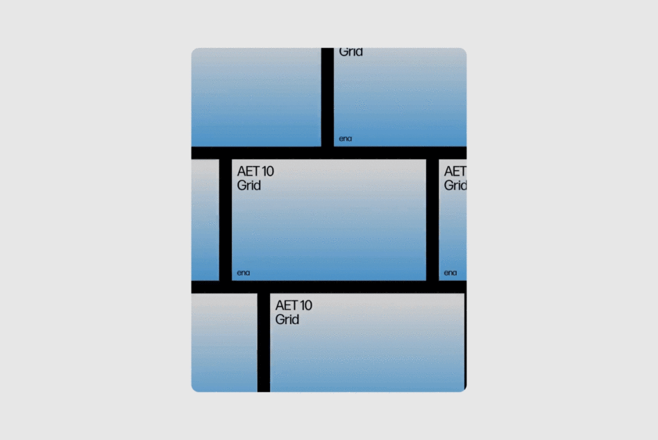 Abstract AET 10 grid design in blue with black dividers suitable for mockups and templates ideal for designers in digital assets marketplace