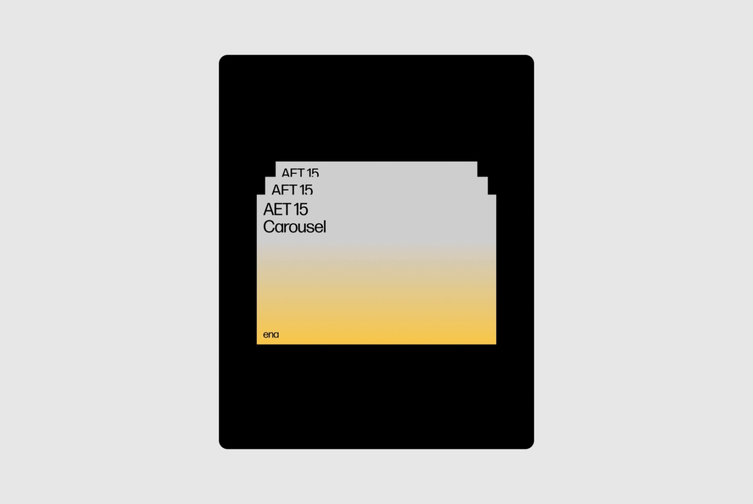 Abstract graphic design featuring a grey and yellow gradient stack with text labels. Suitable for templates or mockups. Modern minimalist style.