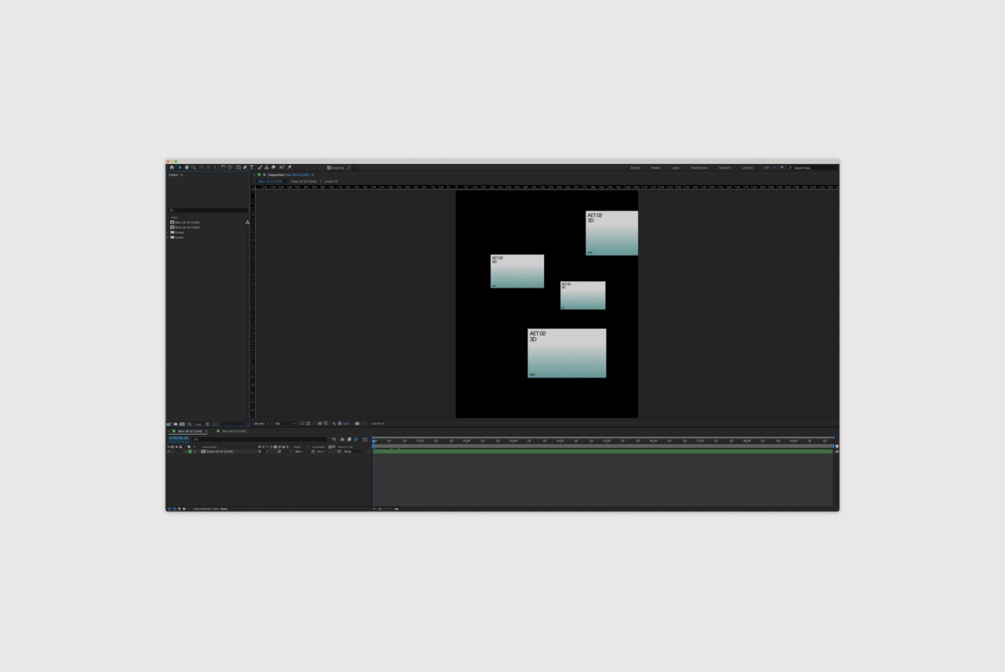 Video editing software interface screenshot showing timeline and project panels design mockup template for digital asset marketplace designers.