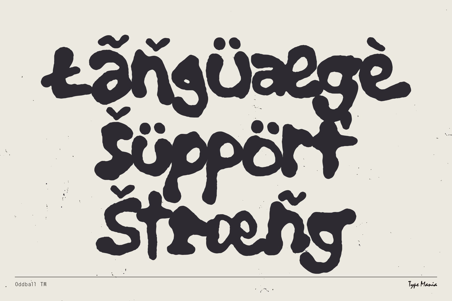 Bold black organic letters reading Language Support Is Easy on cream background