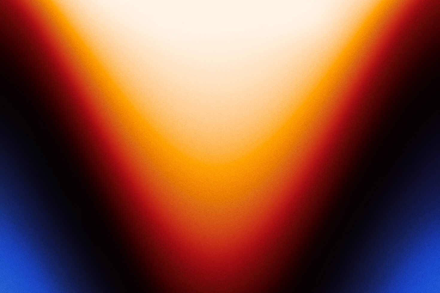 Smooth gradient blend shifting from red orange to yellow center with deep blue edges