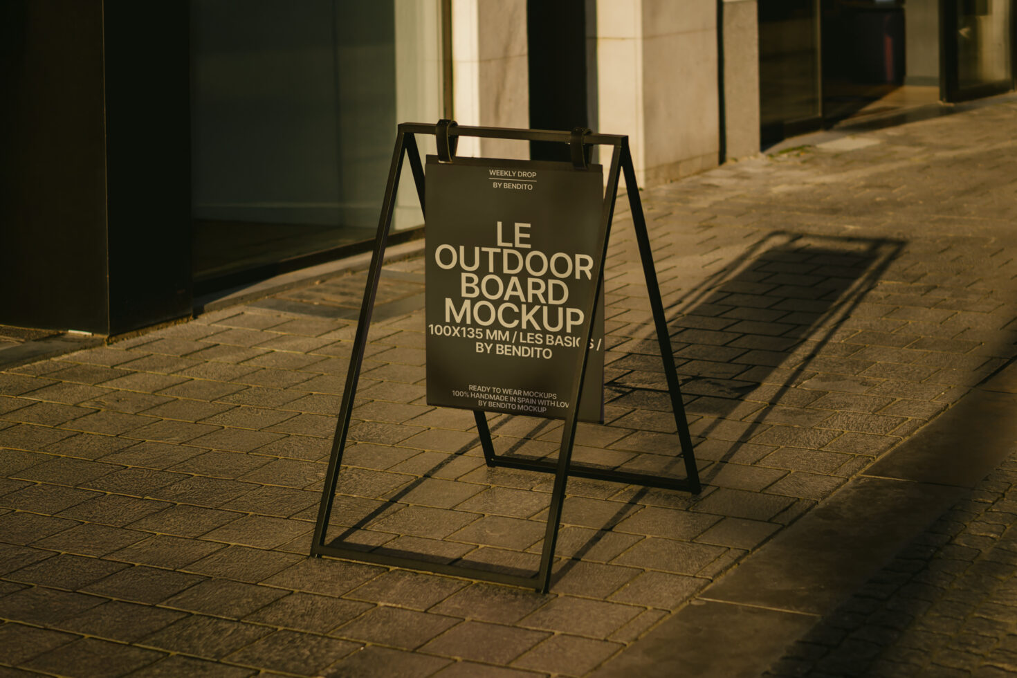 Outdoor board mockup on a city sidewalk ideal for graphic design projects and marketing presentations enhance visual assets with realistic templates