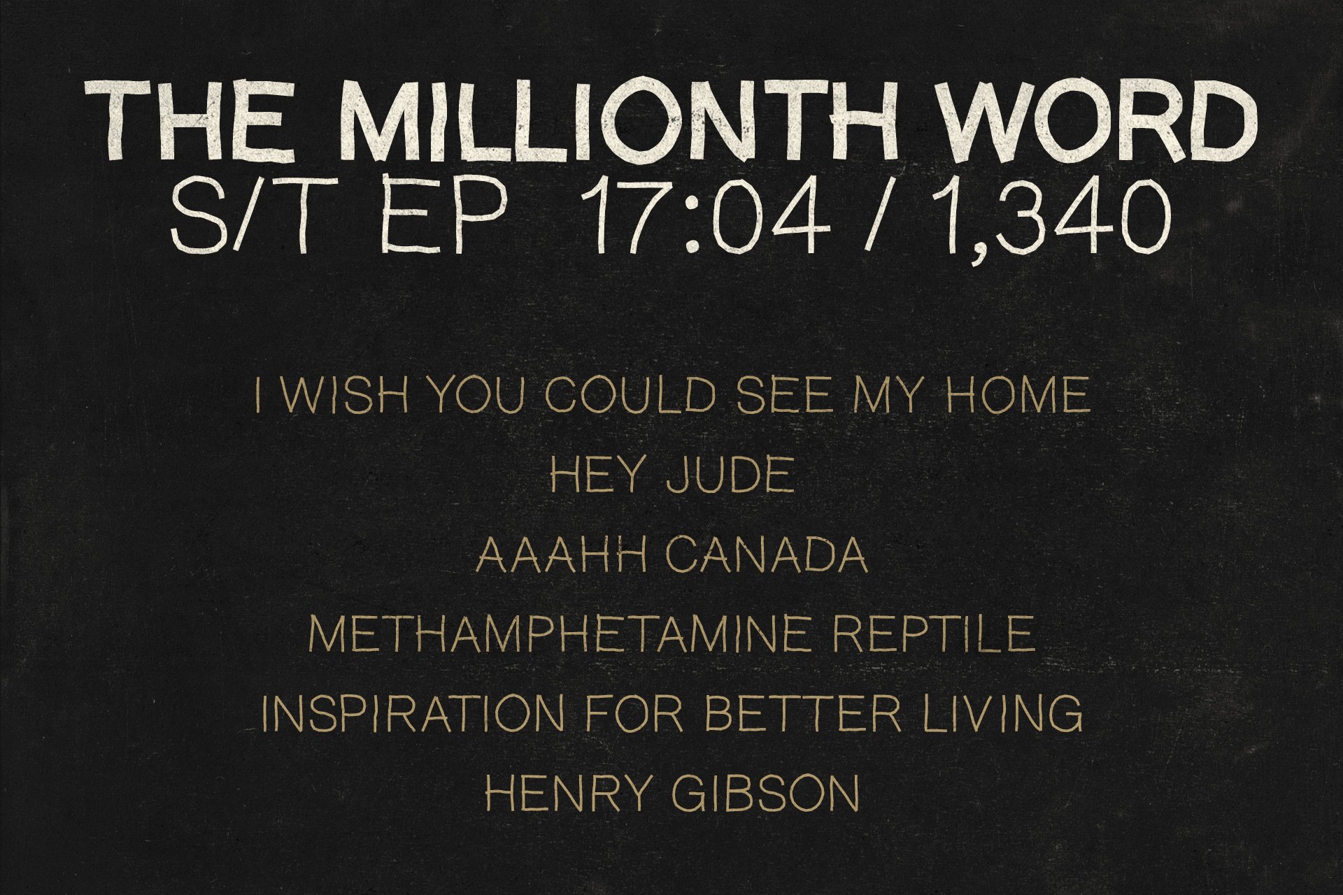 Chalkboard texture with white and beige text listing album tracks including I Wish You Could See My Home. Ideal for music cover mockup, graphic design.
