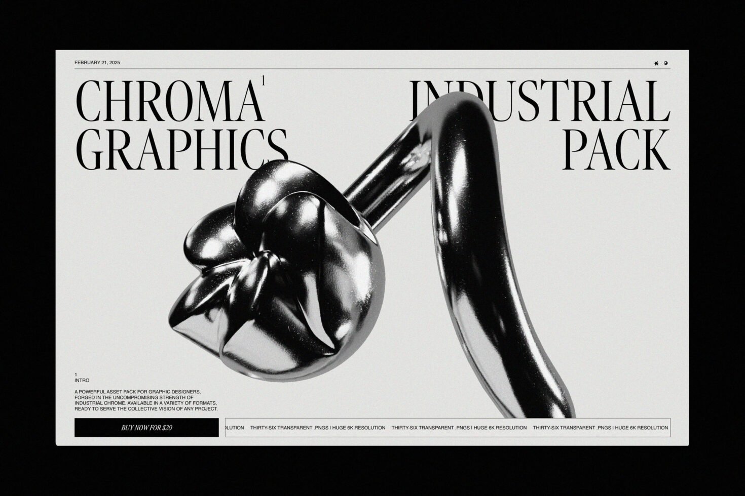 Chroma graphics industrial pack featuring a sleek chrome sculpture perfect for graphic design projects. High-resolution asset ideal for creatives.