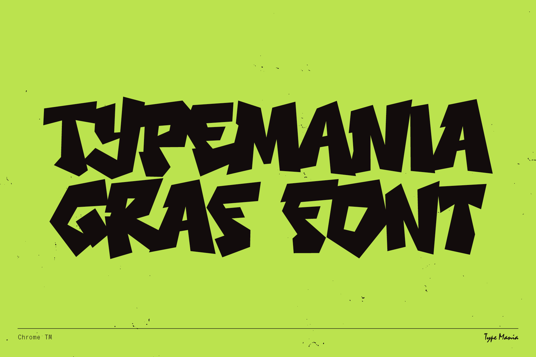 Bold graffiti-style font design on neon green background suitable for urban-themed projects ideal for designers seeking unique typography assets