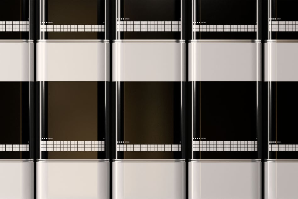Seamless abstract pattern with black beige geometric design, featuring grid lines on a digital mockup background, ideal for graphic designers.