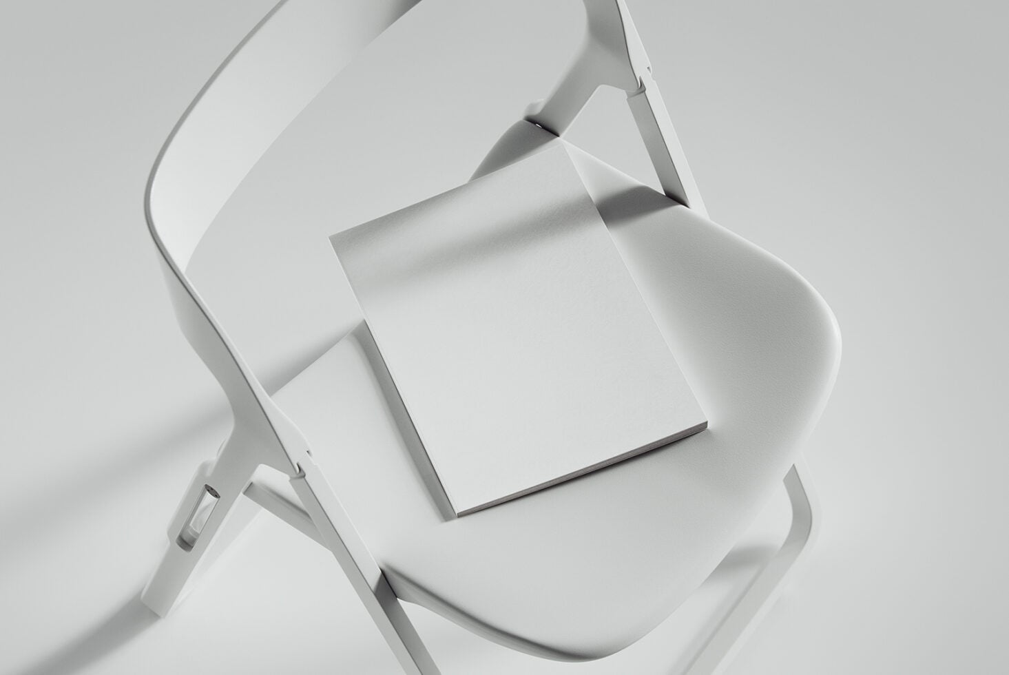 White box mockup with blank square card inside on minimal background