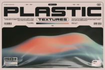 Plastic textures product pack layout with wavy gradient surface showing orange, blue tones