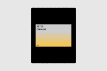 Minimalist graphic design template with gradient background labeled AET 16 Carousel. Ideal for digital designers in mockups and template creation.