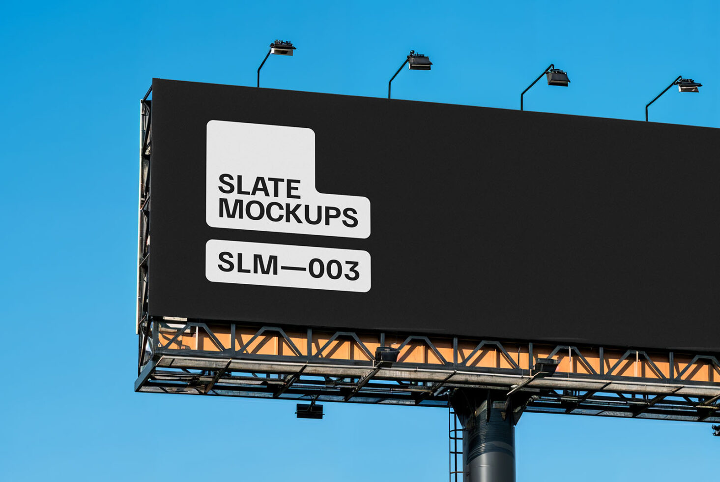Billboard mockup against clear sky for design presentations showcasing branding or advertising concepts useful for designers seeking realistic templates.