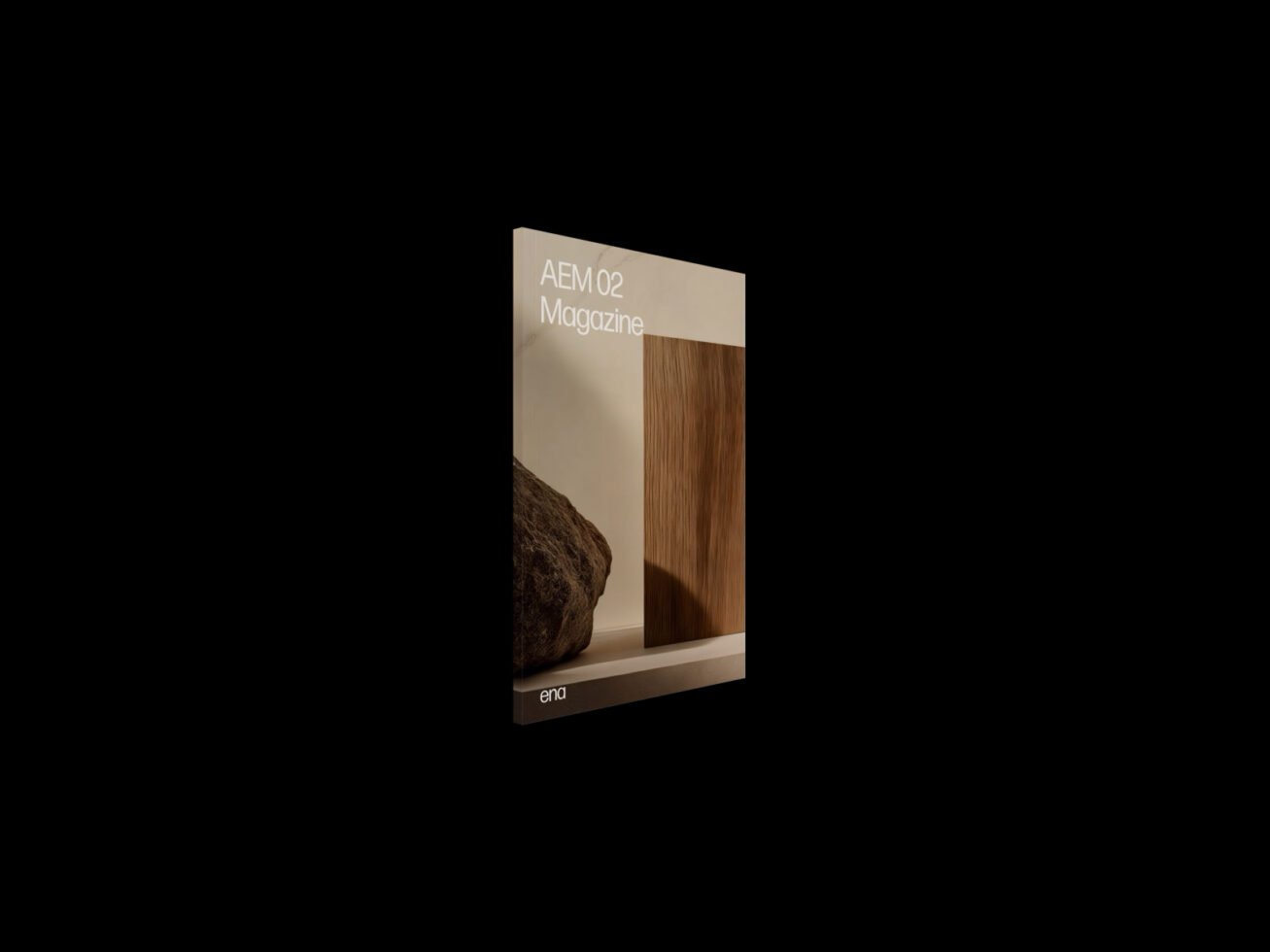 Magazine mockup with minimalist design in a perspective view perfect for showcasing editorial layouts. Ideal asset for designers seeking modern templates.