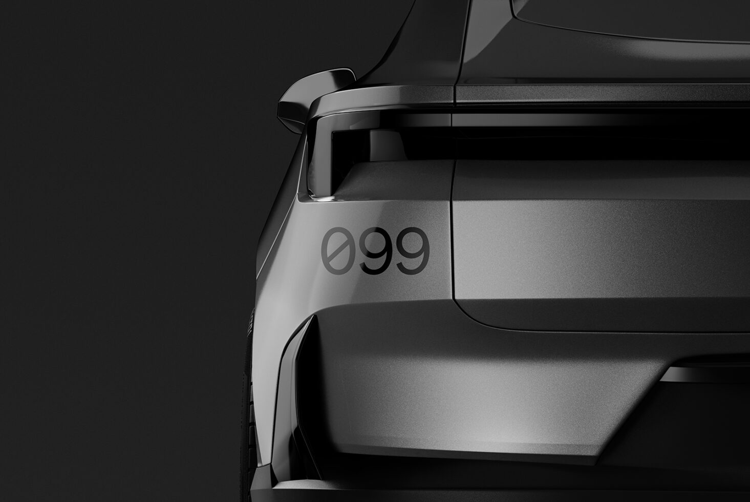 Sleek car mockup showcasing rear design detail with futuristic aesthetic perfect for automotive graphics digital assets or design templates for designers