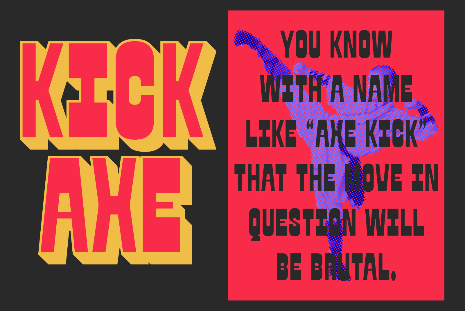 Bold typography design with yellow and red text on a dark background for graphic designers. Perfect for posters, templates, or branding projects.