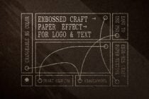 Embossed paper mockup for logos and text. High-res PSD with editable smart objects and BG color. Ideal for graphic design assets.