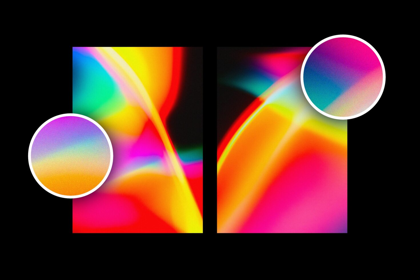 Colorful abstract gradient graphics with vibrant hues and zoomed-in details. Perfect for designers seeking dynamic digital assets for creative projects.